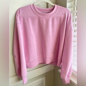 Lululemon Softstreme Perfectly Oversized Crop Crew NWOT Size 4 Vita Pink